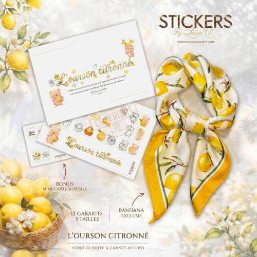 Planche Stickers - L’ourson citronné